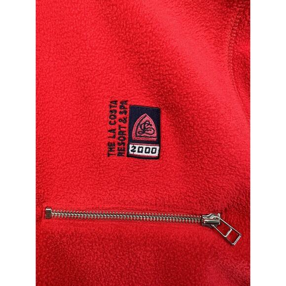 Vintage Sope Creek Pullover Sweater La Costa Resort Fleece Small Half Zip Red - Picture 8 of 14